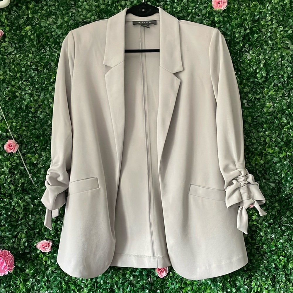 Grey Business Blazer-Cardigan